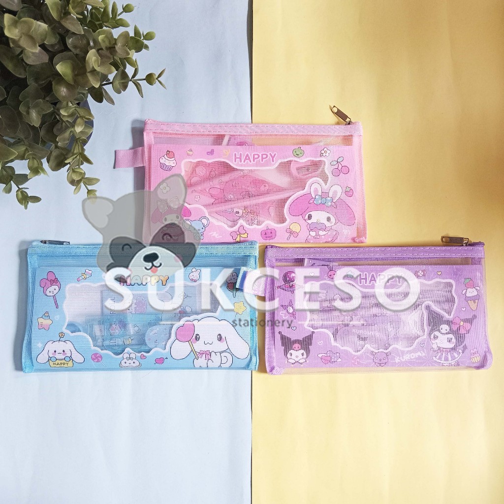 

Fancy Study Set Zipper Motif Sanrio 6017 Bill / Paket Alat Tulis Kotak Pensil Jaring 6In1