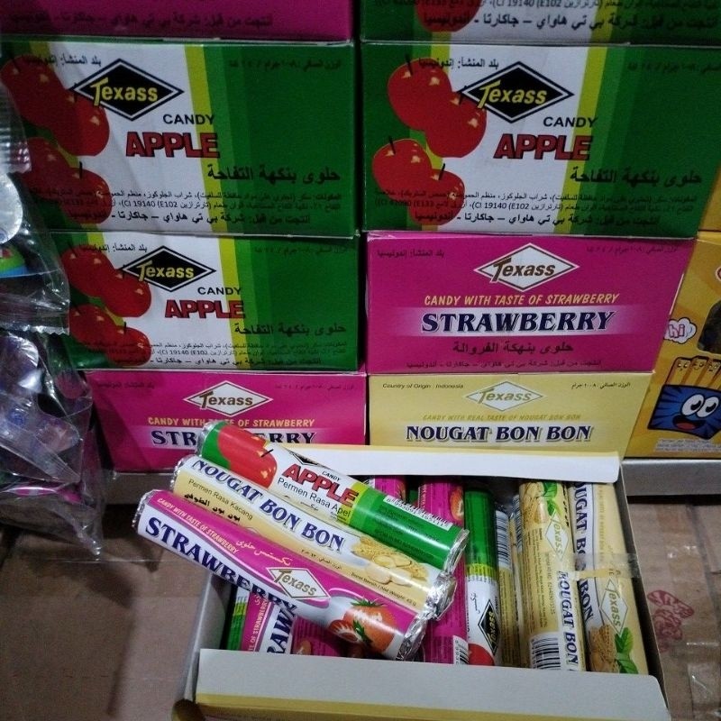 

PERMEN Texass Candy kini 3 rasa harga satuan 1 pcs@42g
