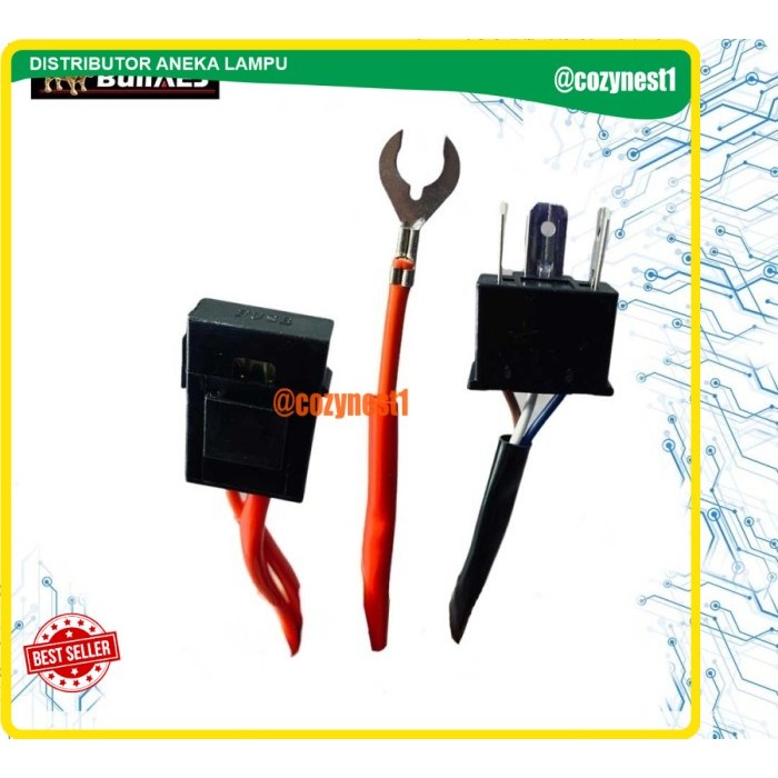 Promo Kabel SET Relay SEKRING Hid LED BILED Mobil Merk AES