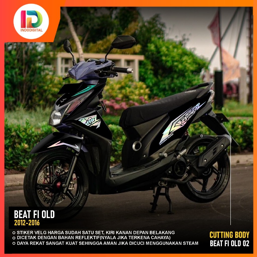 Sticker cutting body honda BEAT FI OLD - Stiker Striping Cutting MOTOR BEAT 2012  2016 KODE 02
