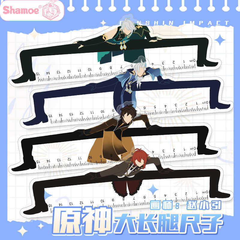 

Anime Game Genshin Impact Zhongli Wanderer Xiao Nahida Ruler Student Stationery Cartoon Acrylic Ruler Child Toy Xmas Gift