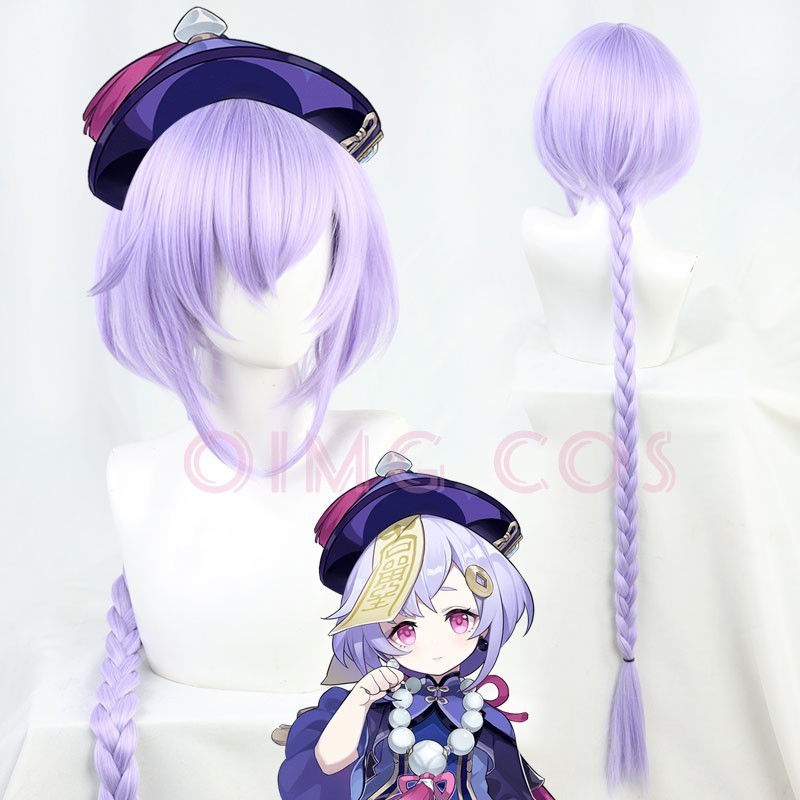 Genshin Impact Qiqi Cosplay Wig Anime Halloween Costumes for Women Game