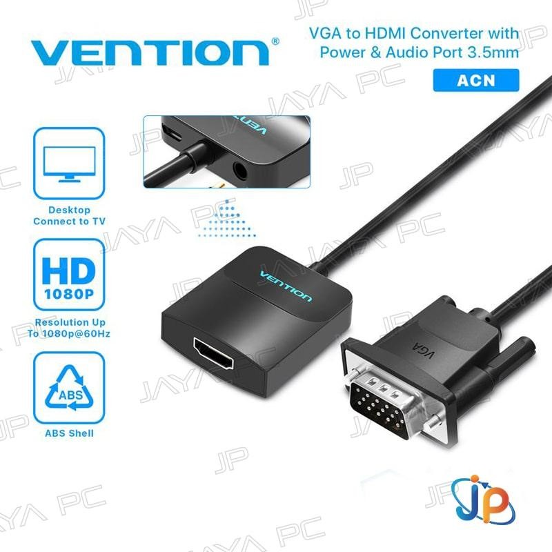 Vention ACN Converter VGA Male to HDMI Female With Power & Audio Port