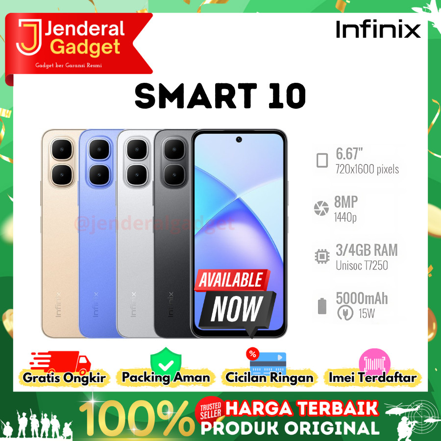 Infinix Smart 10 4G 4/64GB Garansi Resmi
