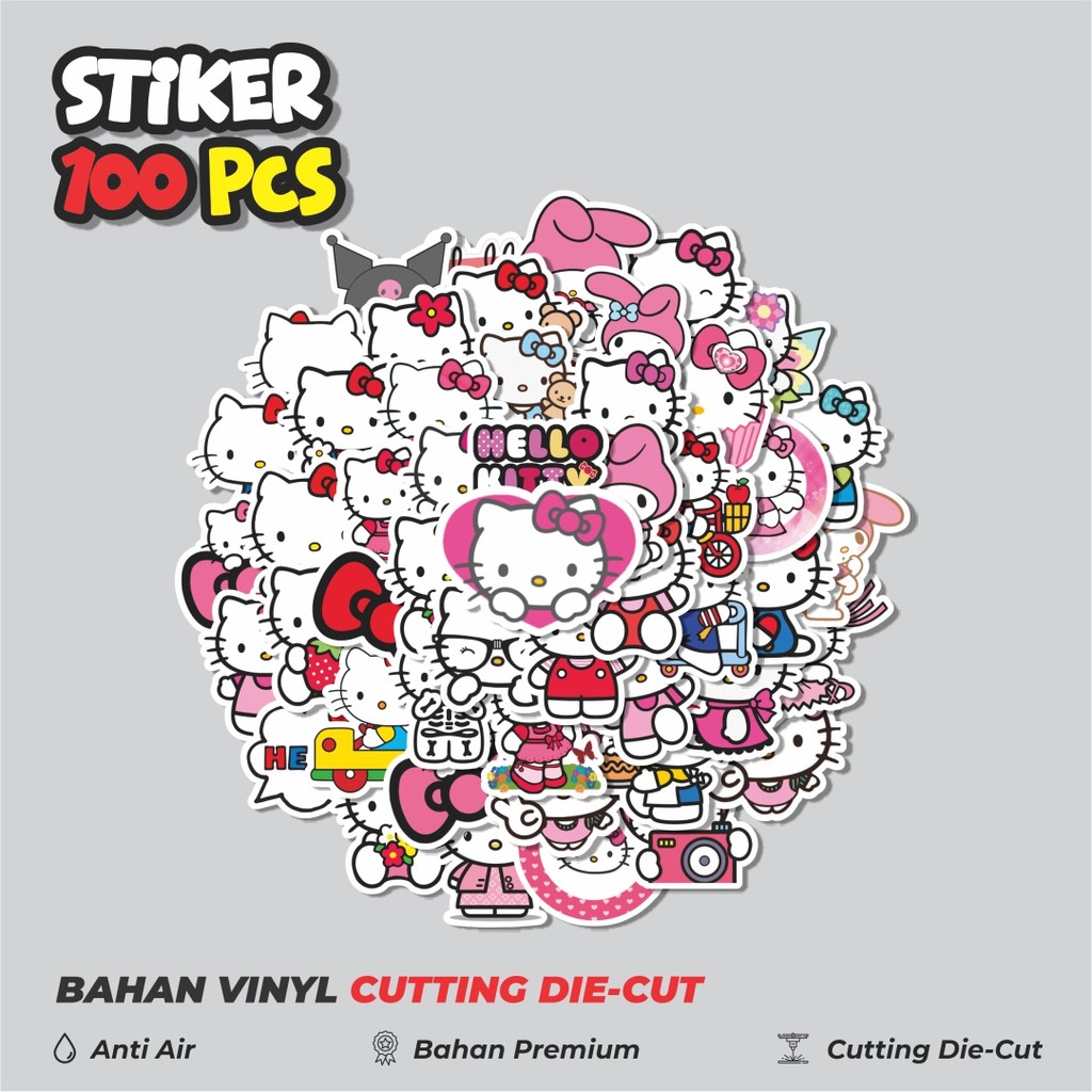 

Terbaru! 50 pcs Stiker Kartun Hello Kitty Dekorasi Lucu Kreatif untuk Notebook, Skateboard, HP