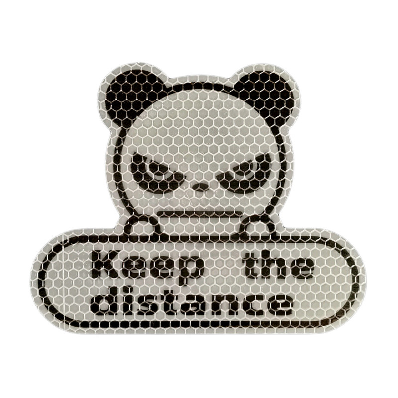 

1pcs Keep Distance Reflective Stickers Panda Stickers Fluorescent Yellow Green Hexagon Honeycomb Cartoon Car Decoration Stickers