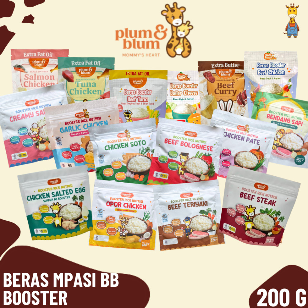 Plum & Blum Beras Nutrisi MPASI BB Booster 200gr  - Beras MPASI Bayi