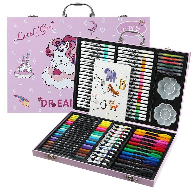 

Crayon Set 113 Pcs Koper Alat Mewarnai Menggambar Anak Lengkap dengan Spidol, Pensil Warna, Cat Air / Box Alat Lukis Crayon Anak Koper Set 113 pcs - BLENDA COLOURING SET 113 , SHENARCORNER168