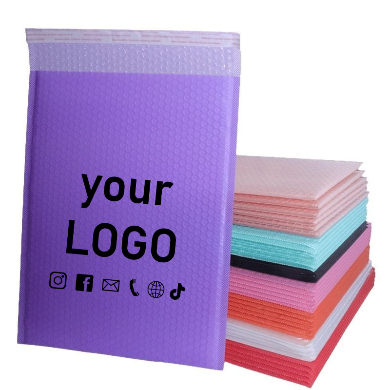 

50pcs waterproof shock absorbing mailing bags colorful bubble bags courier bags self-adhesive bags with custom logo printing