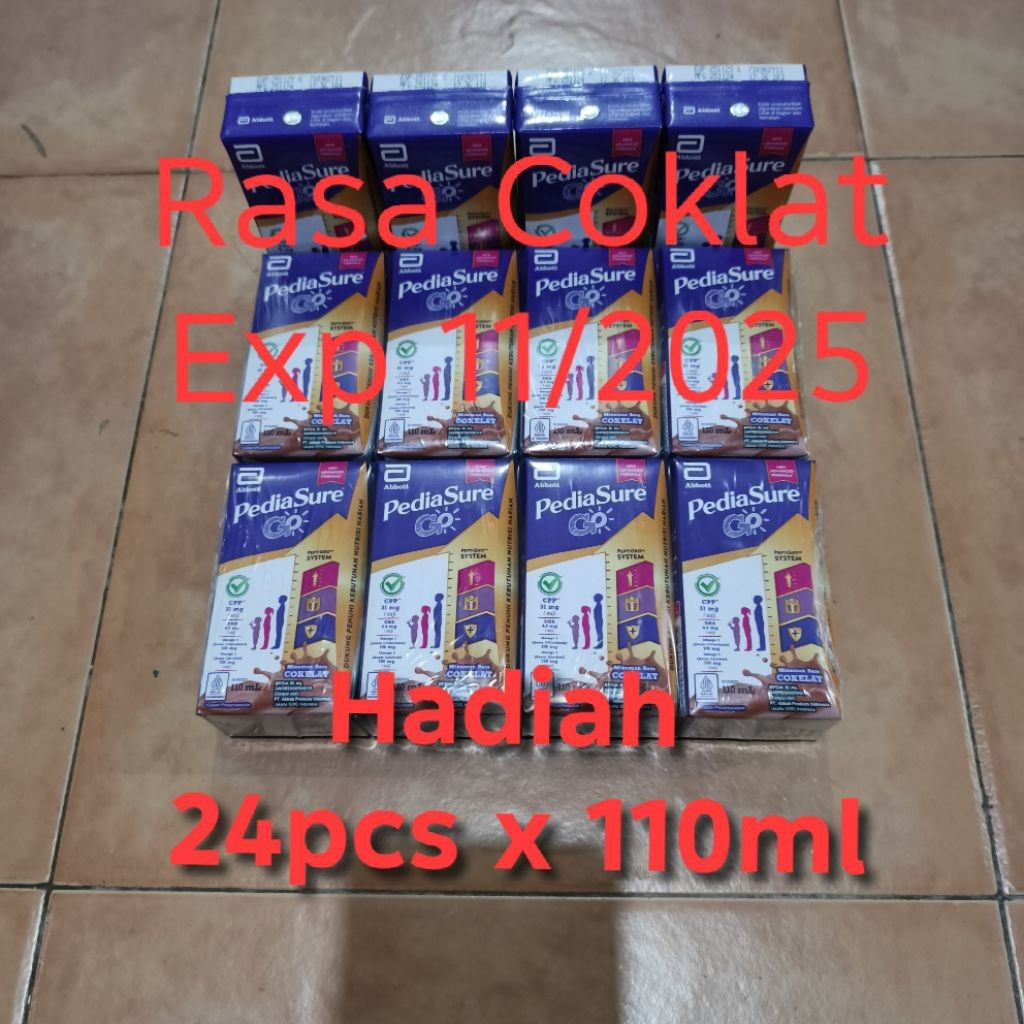 

Hadiah Pediasure Go UHT 24pcsx110ml Rasa Coklat