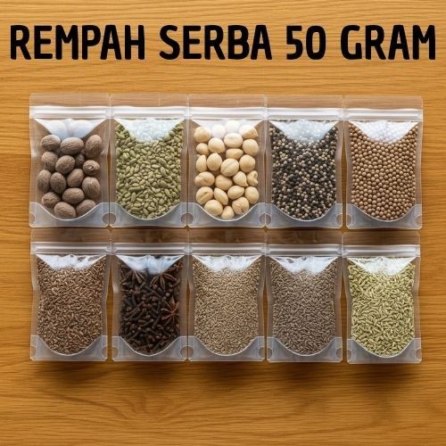 

REMPAH REMPAH BUMBU DAPUR 50 GRAM BUMBU DAPUR KAPULAGA CENGKEH PALA JINTEN BUNGA LAWANG KEMIRI LADA DLL
