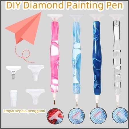 

5D Handmade Point Drill Pen Lukisan Berlian Dot Pena Berlian DIY Diamond Painting Pen Alat Bordir Berlian Resin Pena Lukisan Berlian