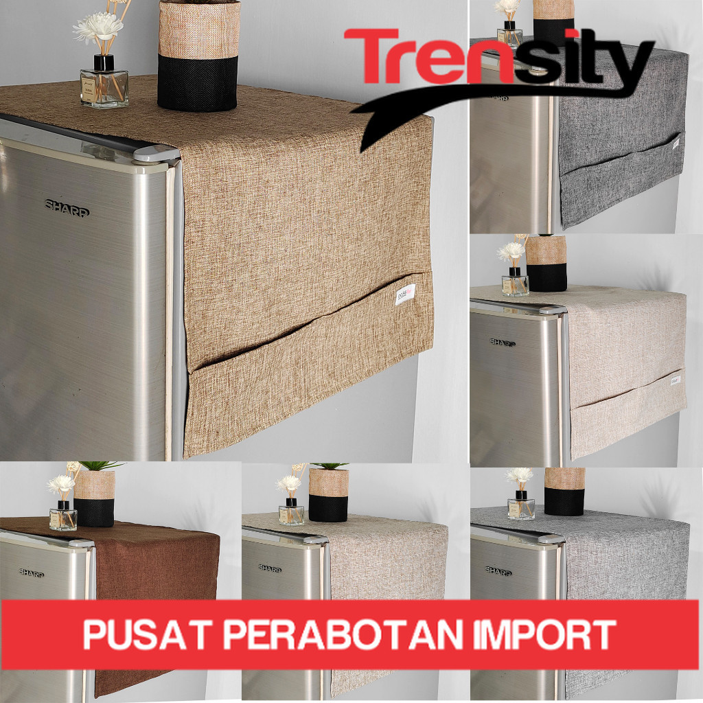 TUTUP KULKAS DENIM POLOS  /TUTUP KULKAS KAIN AESTHETIC / COVER KULKAS MINIMALIS  / TAPLAK KULKAS  / 