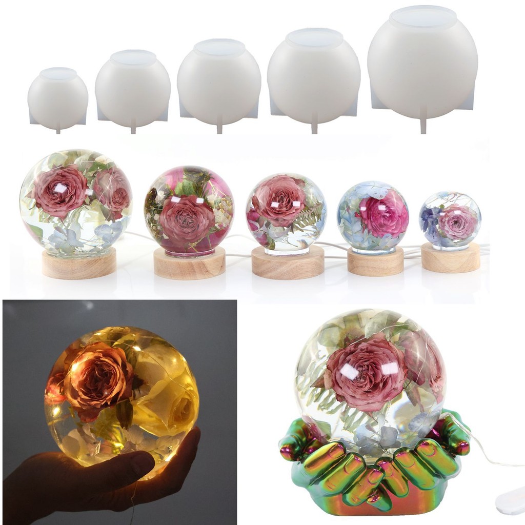 

DIY One-piece Spherical Crystal Epoxy Resin Mold Dry Flower Sphere Mirror Silicone Mold