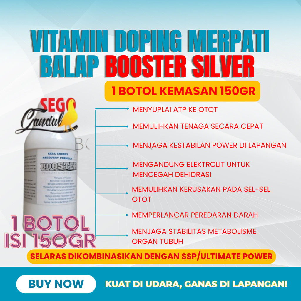 Aristol Vitamin Doping Merpati Balap Booster Silver 1 botol kemasan 150gr