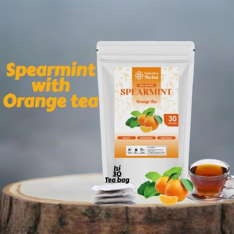 

SEHATKUHERBAL Spearmint tea with Orange tea / Teh Herbal Spearmint tea + Jeruk kering Isi 30 tea bag