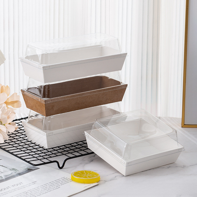 

Paper Box Kraft Jendela Packaging Kue Bolu Gulung & Dessert Box Ekonomis Tray Mika Bento Box Kecil