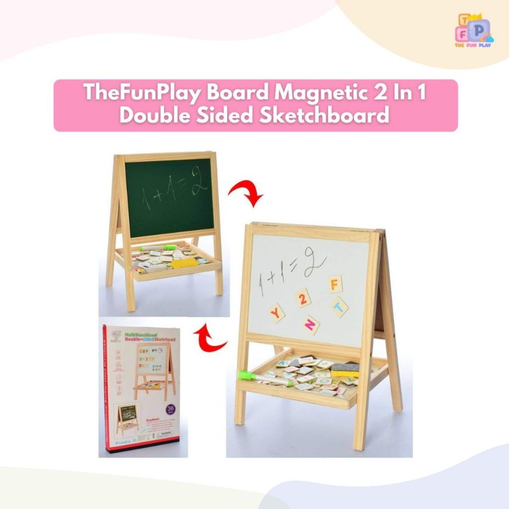 

TheFunPlay Board Magnetic 2 In 1 Double Sided Sketchboard Terlaris