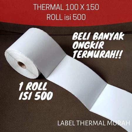 

Ay00! 1 Dus Isi 24 Roll Label Thermal Ukuran 100 x 150 Isi 500 Lembar A6
