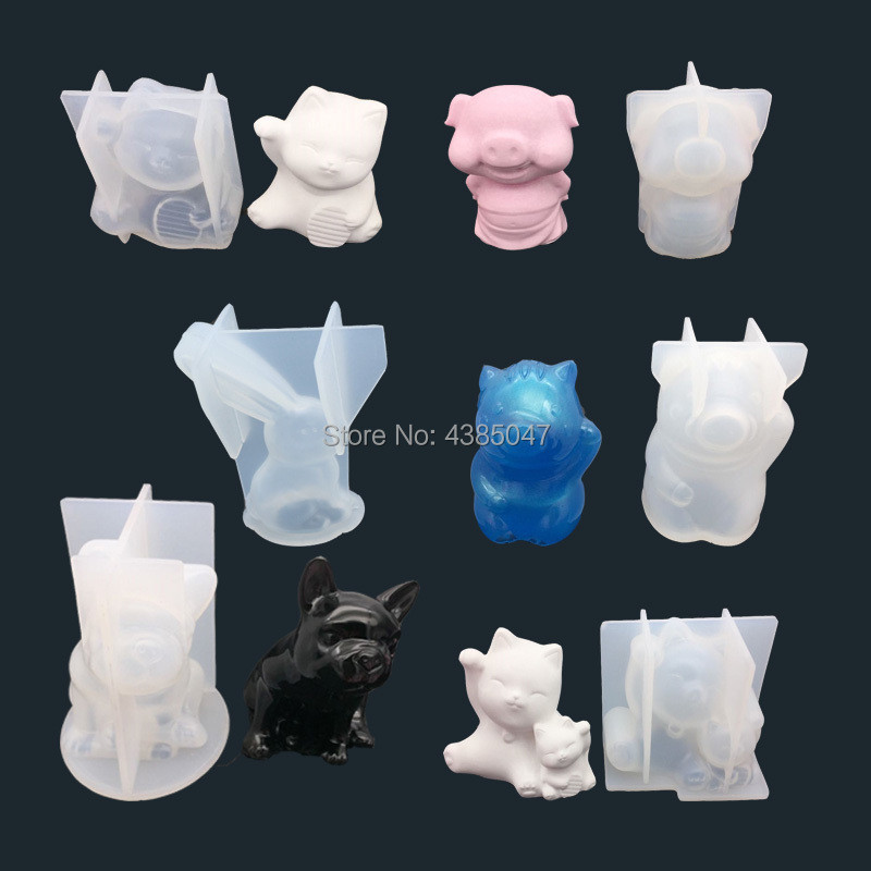 

3D Rabbit Lucky Cat Dog Jewelry Mold Silicone Jewelry Tools for Making Jewelry Accesorries