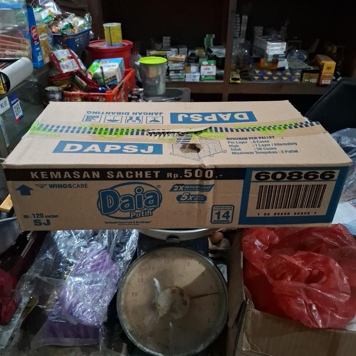 Daia Putih Kemasan Sachet Rp.500 isi 20renceng/kotak