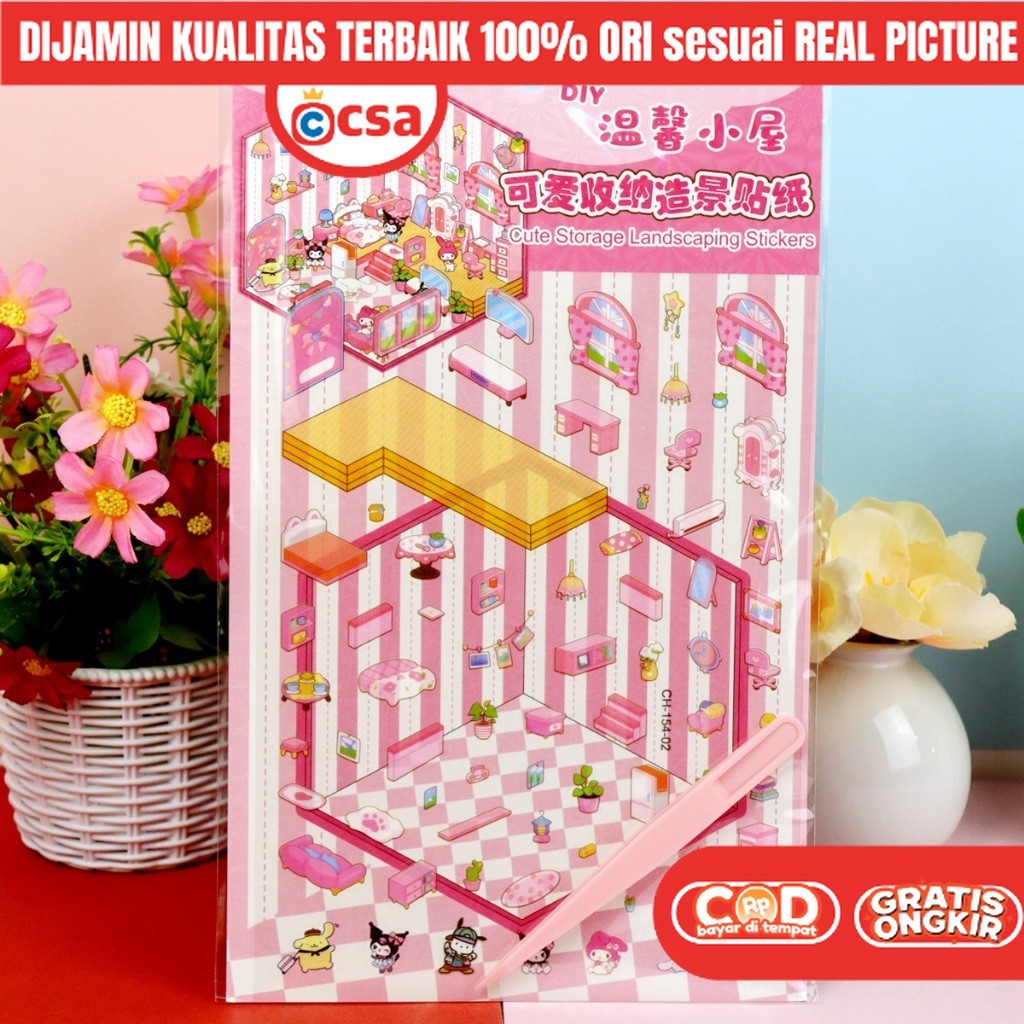 

CSA Mainan Puzzle Sticker Rumah Rumahan Melody DIY 3D Edukasi Anak Perempuan KKV 9 7 5 4 3 2 Tahun