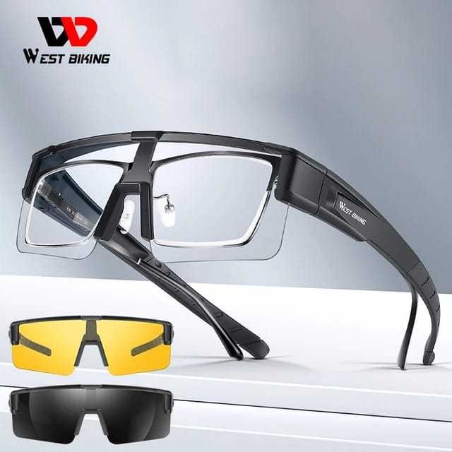 West Biking Kacamata Sepeda Photochromic Cycling Glasses Minus Gowes Pria Wanita MTB Road Bike UV
