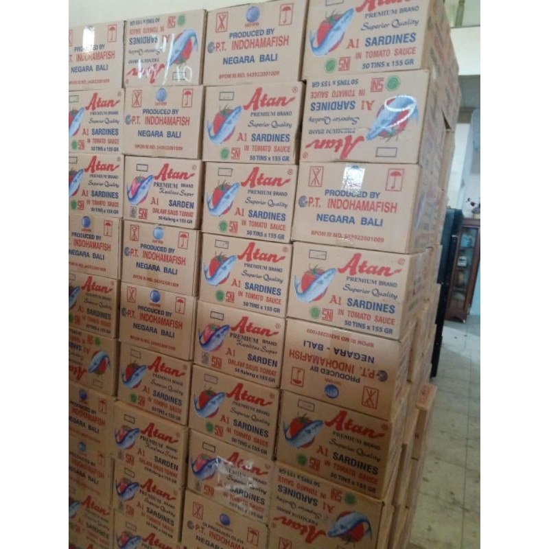 

Paket 1 dus 50 PCS Sarden Atan Rasa Saus Tomat | Makanan Kaleng Sarden 155 gr