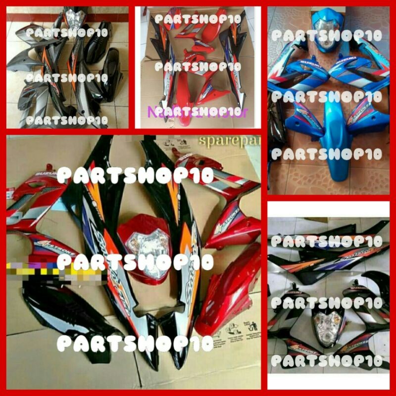 cover Body full Halus Suzuki Satria Fu Thailand (CBU) Warna Merah Hitam dan sticker