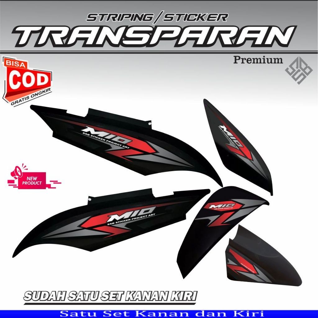 VARIASI STIKER UV TRANSPARAN YAMAHA MIO GT MOTIF SIMPEL STRIPING CUSTOM 2014 TERLARIS