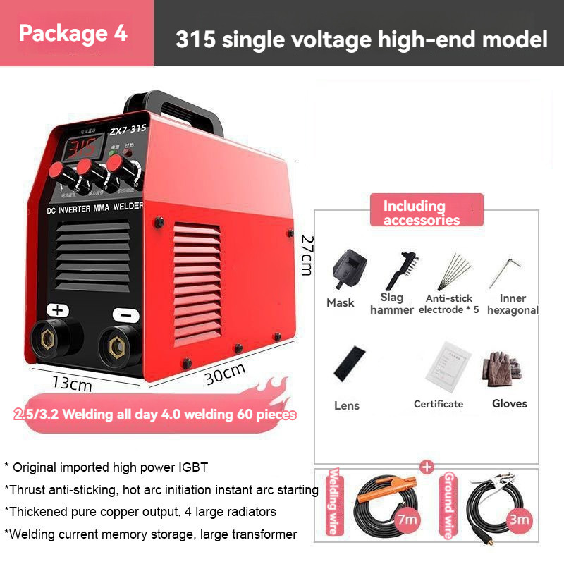 ZX7-315 Portable ARC Welding Machine Small Electric Welder 315A IGBT Inverter Welding Machine Dual D