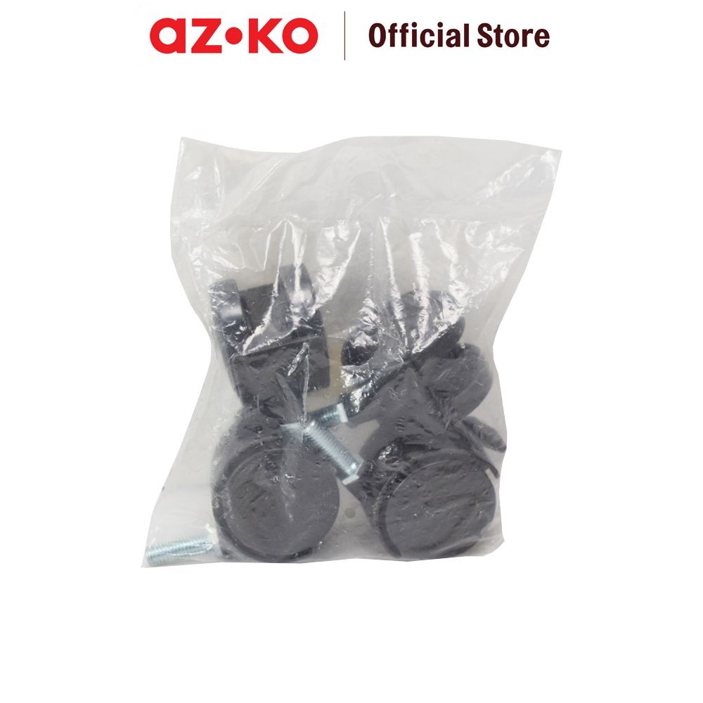 AZKO Roda Caster Drat Ulir 50mm - Hitam Furniture Wheel Perlengkapan Furnitur Roda Kursi Bangku Meja