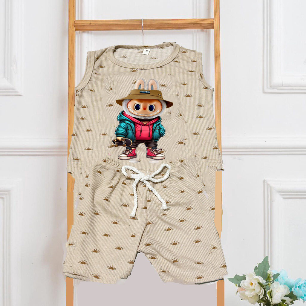 HANNA  - SINGLET ANAK MILANO MOTIF TERBARU /  SETELAN SINGLET ANAK MILANO DTF