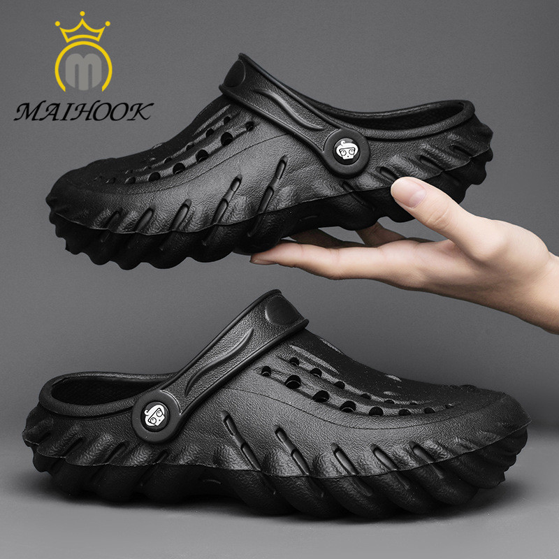 MAIHOOK Sandal Baim Karet Pria Dewasa Sandal Karet Pria Sepatu Sandal Clogs Kekinian Anti Slip Sanda