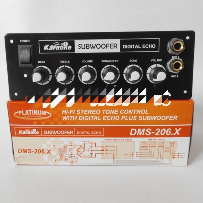 SB99 kit tone control stere mic echo subwoofer plus panel dms206x dms 206x