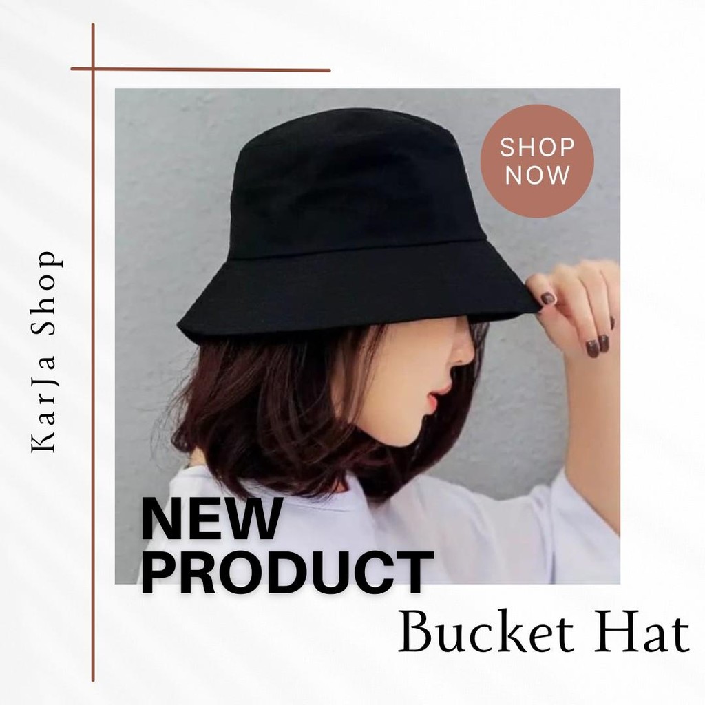 Bucket Hat Polos / Topi Bucket Polos Korean Style // Unisex Dewasa