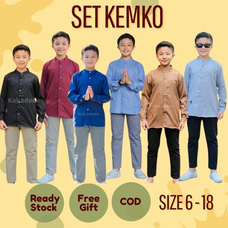 [TERBARU][TERLAKU] Setelan Kemeja Koko Lengan Panjang Anak Laki Laki KakaDede