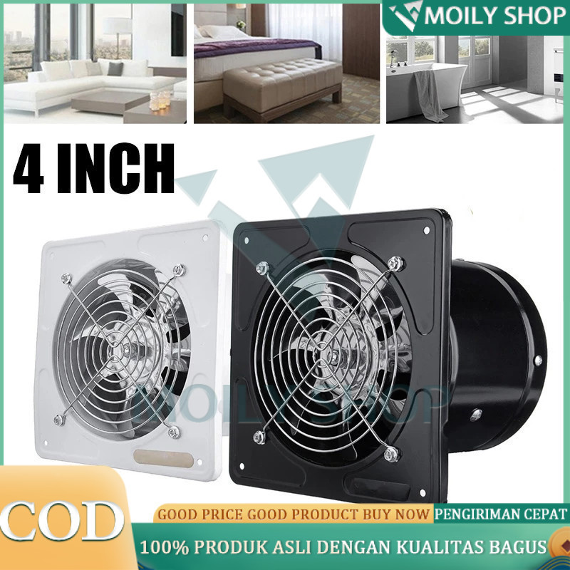 Exhaust Fan Dinding 4Inch/6Inch Kipas Exhaust Ventilasi Dinding exhaust fan kamar mandi Booster Fan 