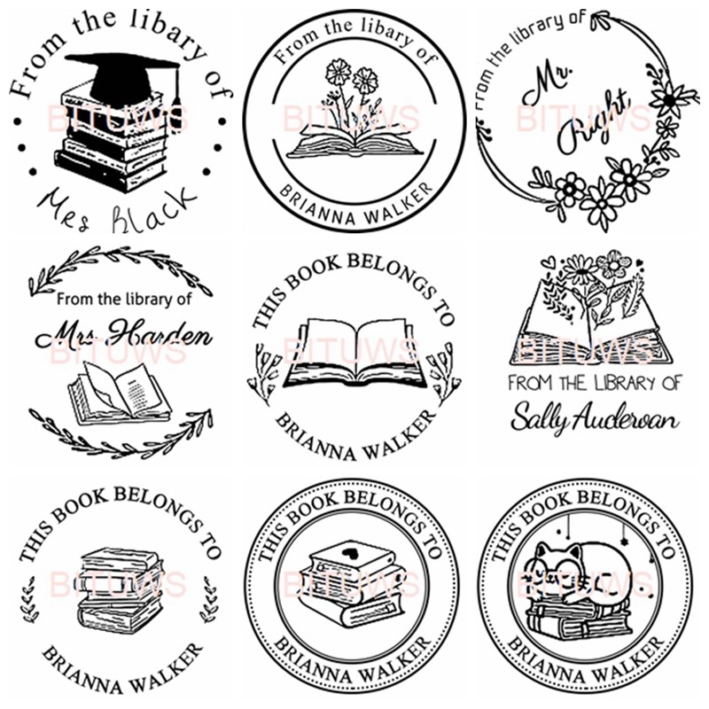 

Customized Ex Libris Stamp Custom photosensitive ink stamp for Library book personalised stamps auto ink address stamp