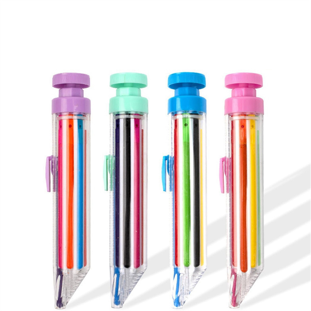 

4Pcs Multicolor Crayons, Rotating Crayon, Pressing Crayon Pencils for Kids, Arts Colored Household Crayon
