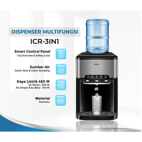 Dispenser Mesin Es Multifungsi 3 in 1 Air Panas Air Dingin Es Batu CS