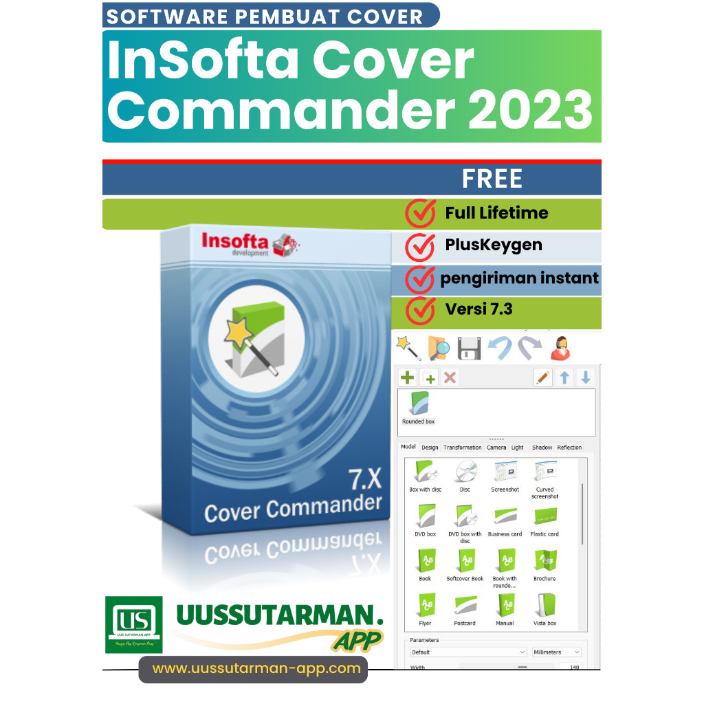 Software Design 3D Cover Box MockUp - Insofta Comander 7.3