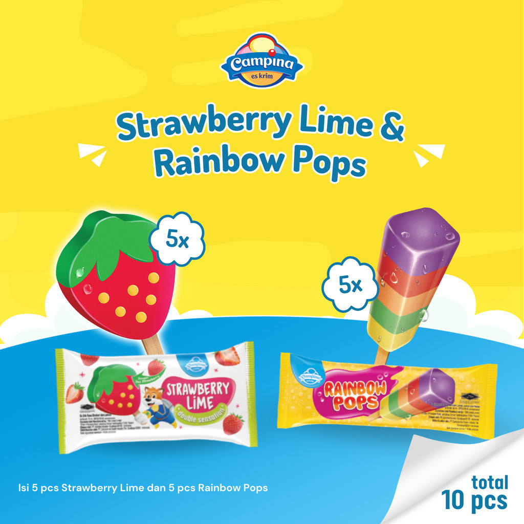 

Campina Strawberry Lime & Rainbow Pops