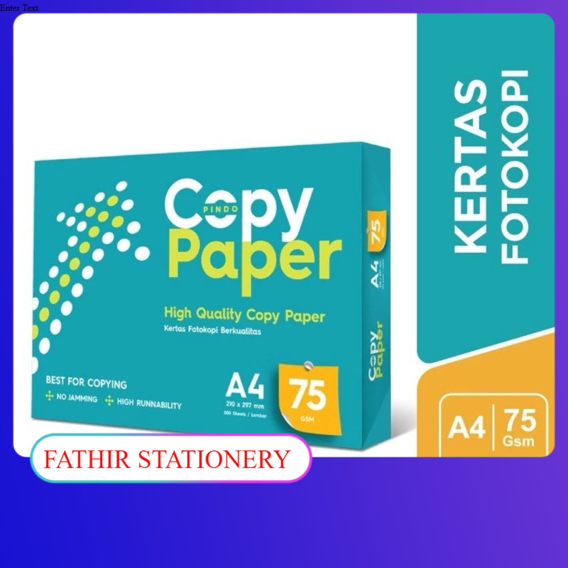 

Copy paper A4 75 gram / Kertas Fotocopy Copy Paper A4 75 Gram - 1 RIM