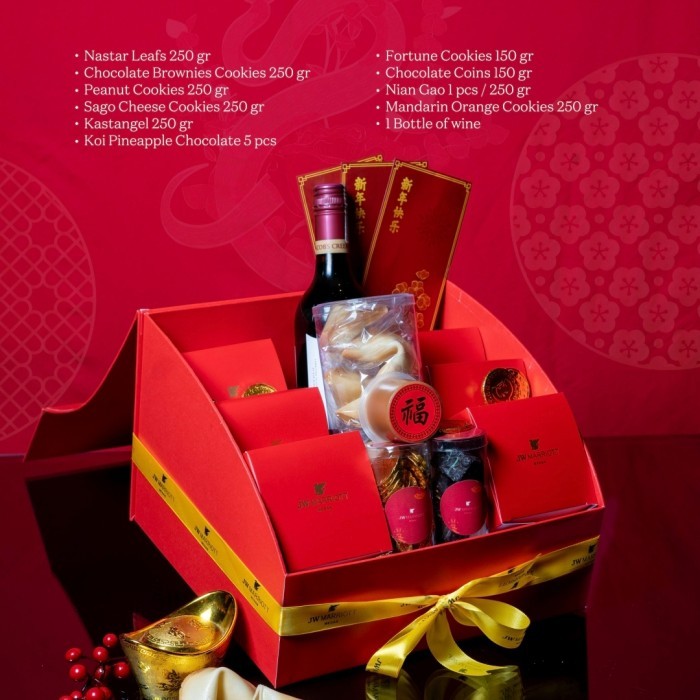 

Hampers Imlek 2025 JW Marriot Medan / Parcel Imlek Kue Kering JW Marriot 2025 / Hampers Chinese New Year 2025 / Parcel Imlek Kue Kering / Hampers Kue Kering Medan / Hampers Imlek Medan / Parcel Imlek Medan / Hampers Imlek Premium - Prosperity