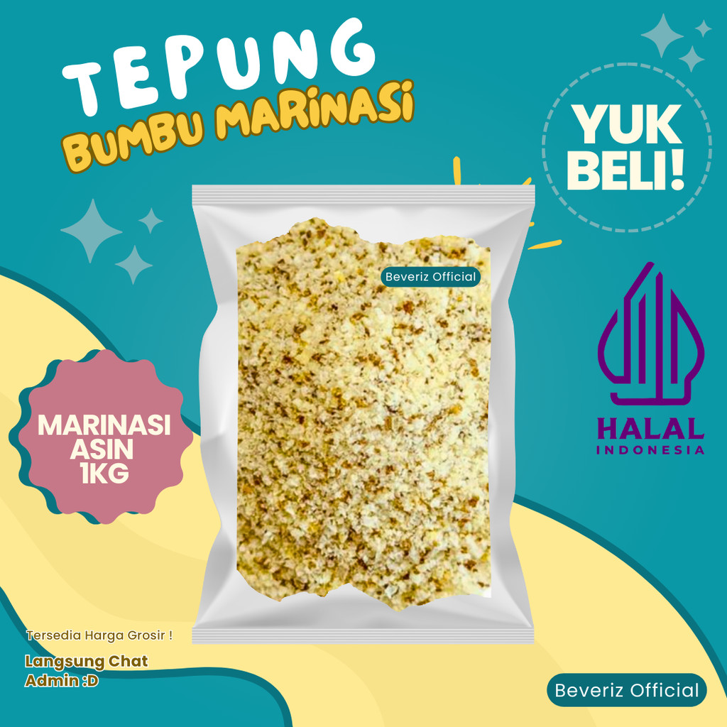 

BEVERIZ Tepung Bumbu Marinasi Gurih / Pedas 1kg | Kentucky 1000gram {BISA COD}{TERSEDIA HARGA GROSIR}