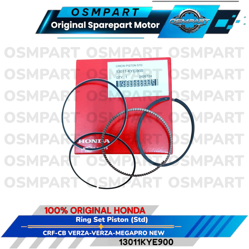 RING PISTON SEHER SET SIZE STANDAR STD CB150 VERZA CRF150L MEGAPRO NEW VERZA HONDA 13011KYE900 ORI