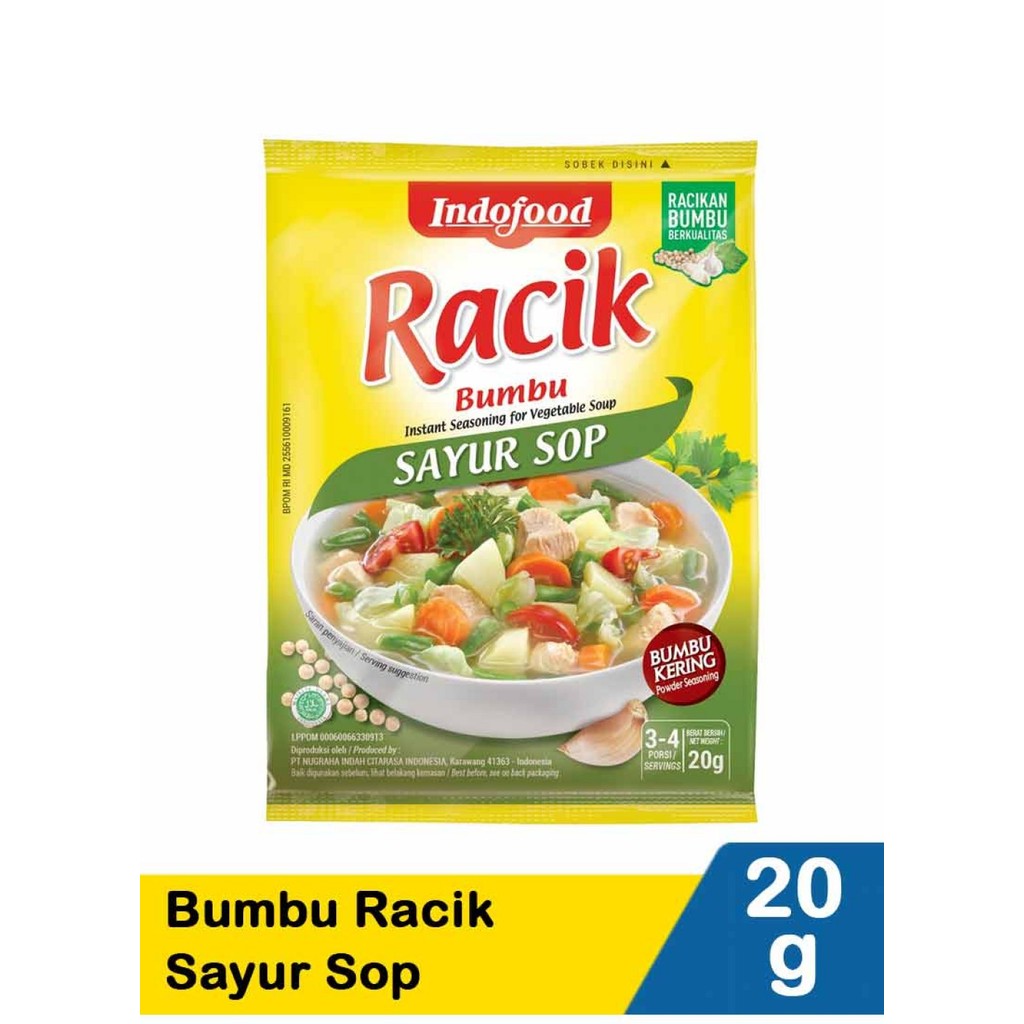 

Indofood RACIK Bumbu instan - Sayur Sop | Kemasan 20gr