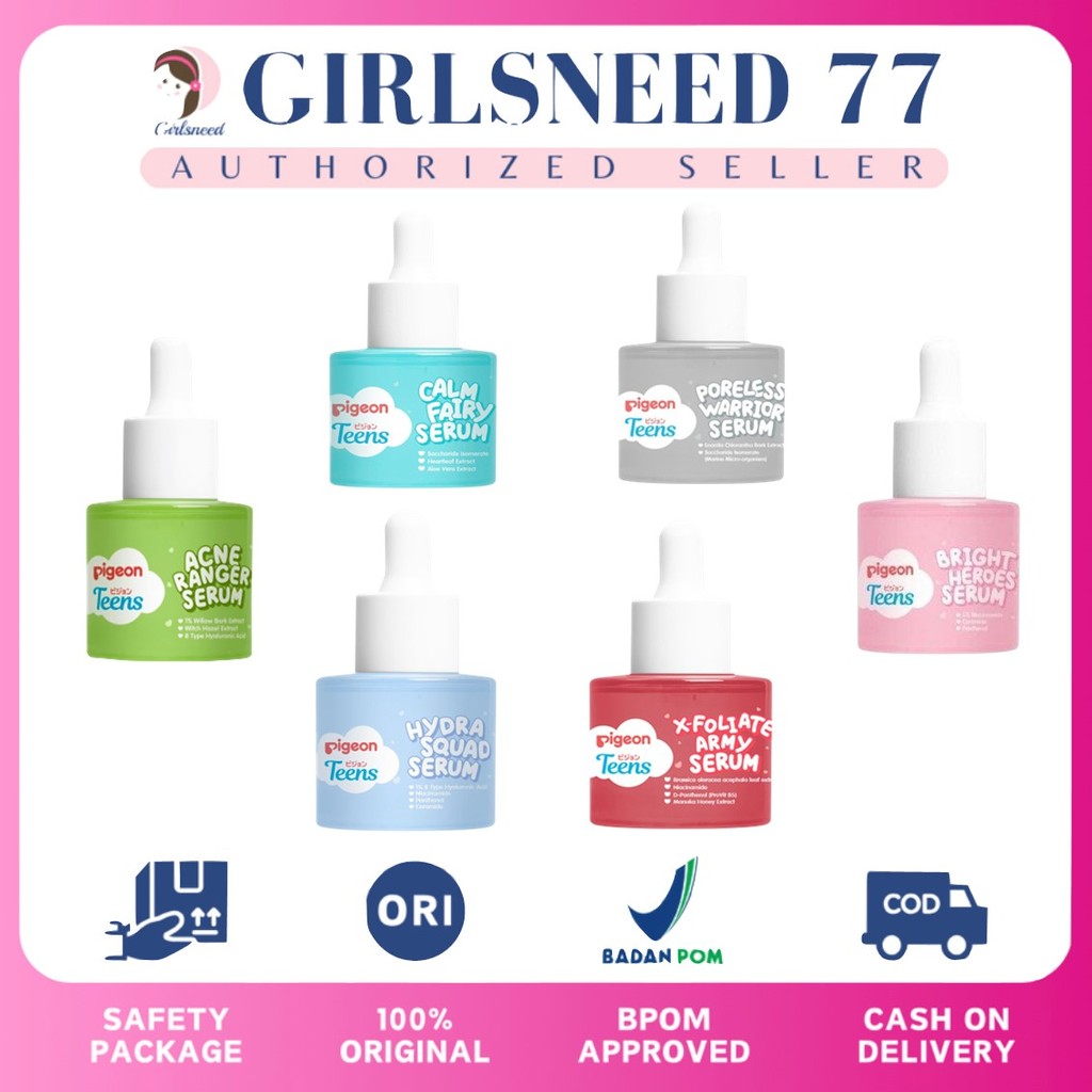 Girlsneed77 Pigeon Teens Hydra Squad Face Serum Wajah 20ml Bright Heroes Series Mencerahkan Remaja S