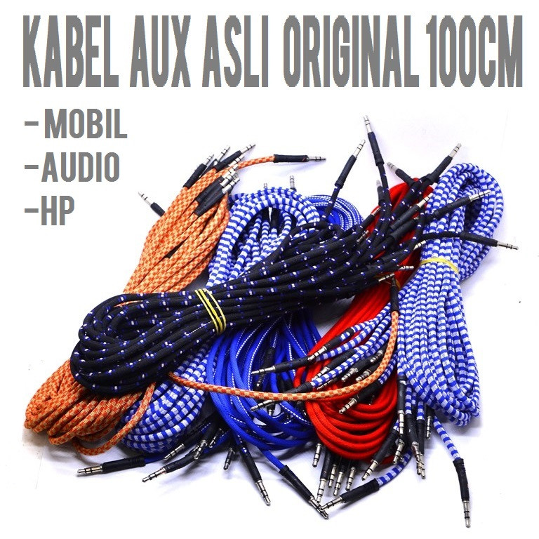 (11K) KABEL AUX AUDIO 3.5MM panjang a hp android samsung speaker mobil cable musik spotify